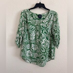 Maeve Anthropologie Charleston Henley Top blouse Size M